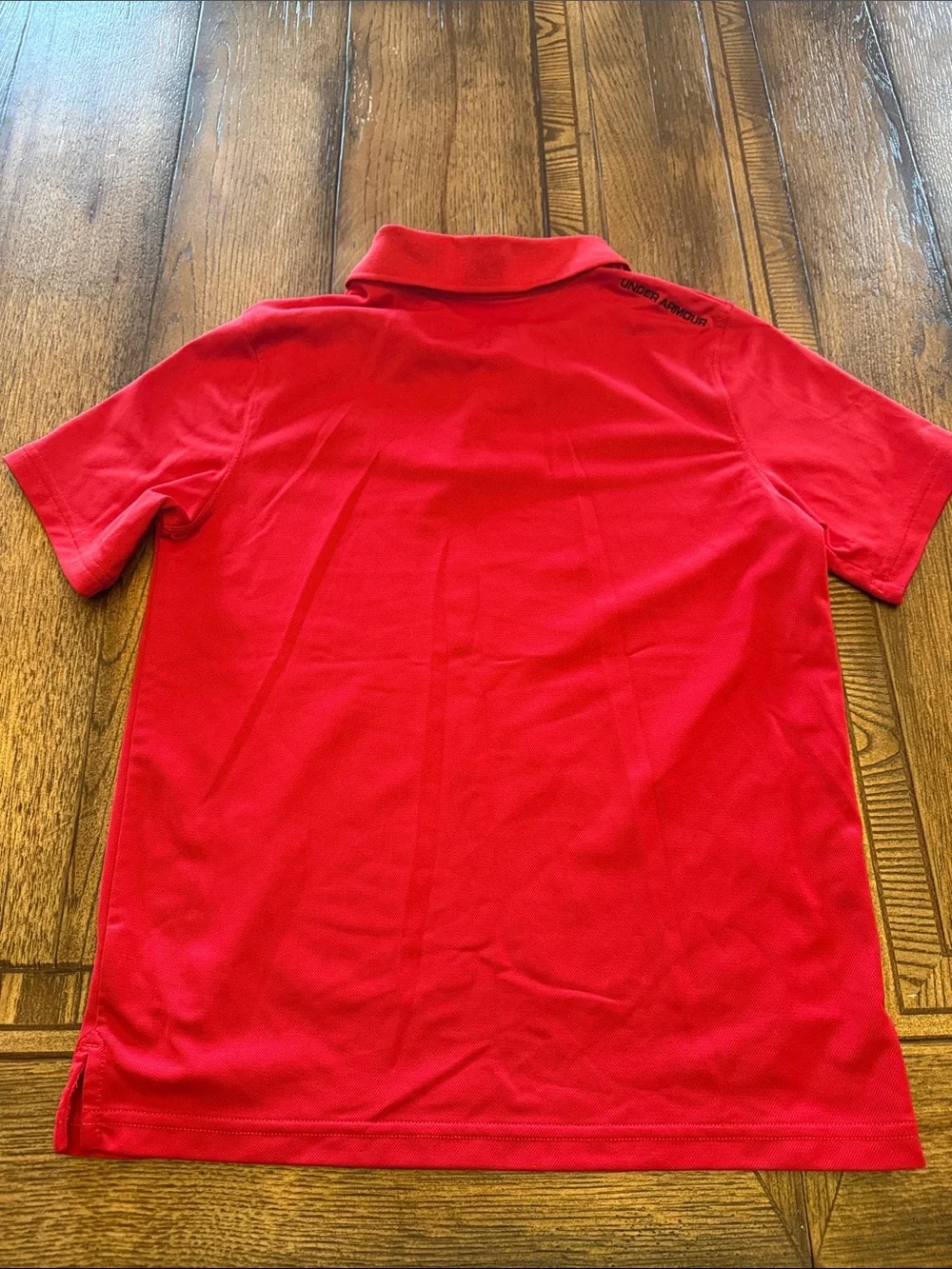 Under Armour Boys Bright Red Polo with Black Logo